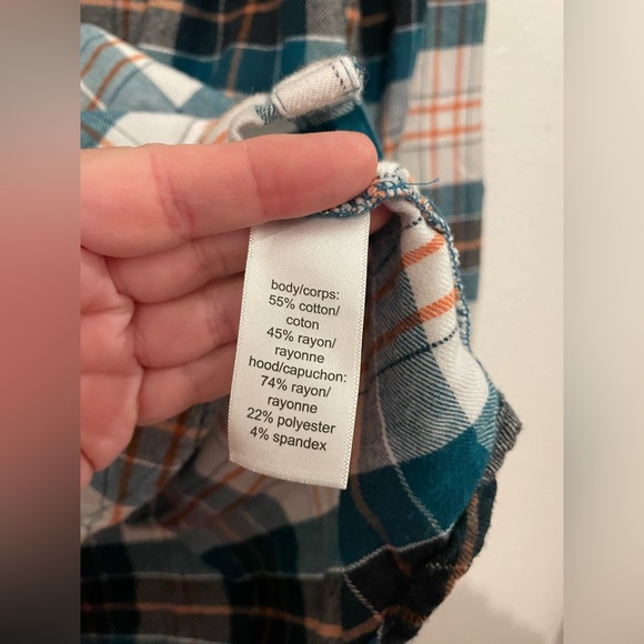 Maurice’s hooded plaid button down tunic shirt Medium - Picture 4 of 8